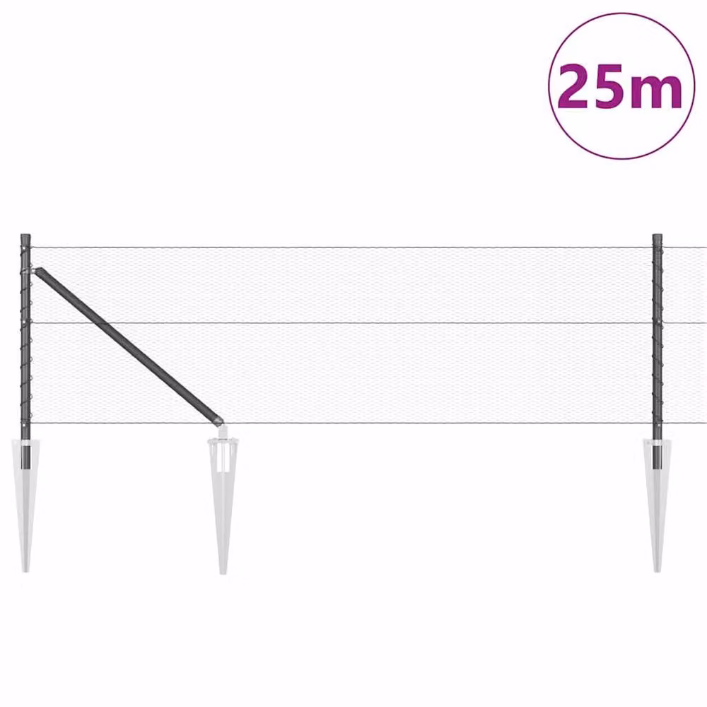 Berkfield Home Grey Steel Hexagon Fence, W: 0.6 m, L: 25 m – 2