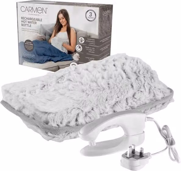 Carman Spa Rechargeable Hot Water Bottle in White