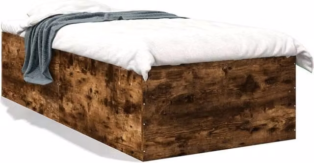 Berkfield Home Smoked Oak Bed Frame in Brown, Small Single, W: 75 cm, L: 190 cm – 1