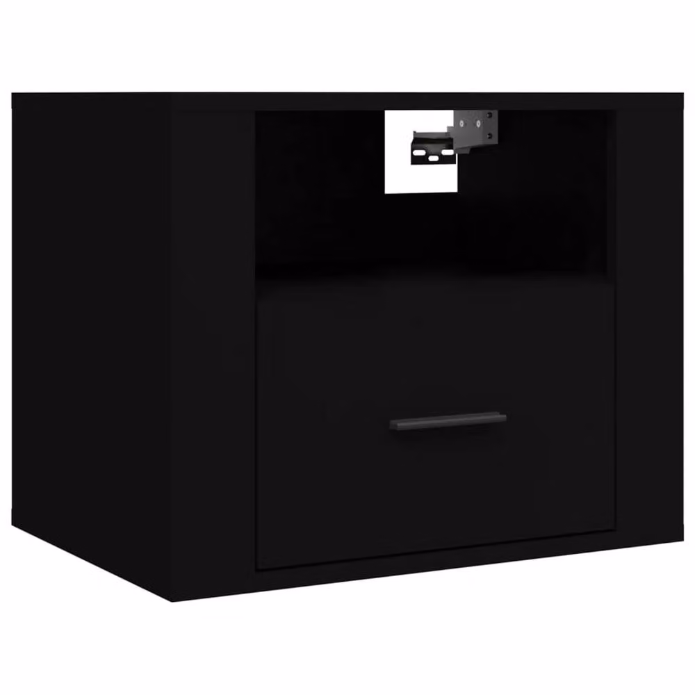 Berkfield Home Elegant Wall-mounted Bedside Cabinet in Black, W: 50 cm, D: 36 cm, H: 40 cm – 3