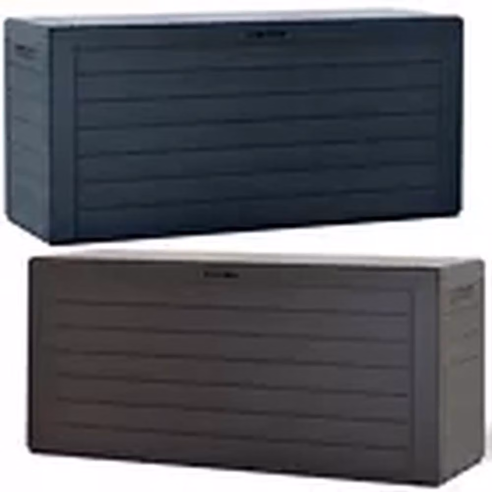 Hinsinc 140L Grey Plastic Tool Storage Box with Lid and Wood Design – 3