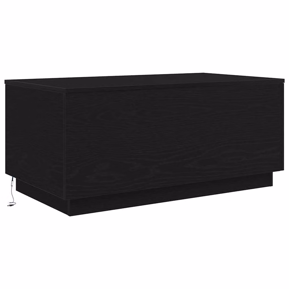 Berkfield Home Modern Rectangular Coffee Table with LED Lights in Black Oak, W: 90 cm, D: 50 cm, H: 40 cm – 3