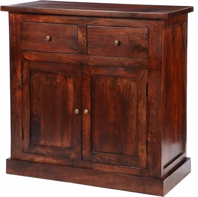 Maharani Classic Mango Wood Sideboard in Brown with 2 Drawers and 2 Doors