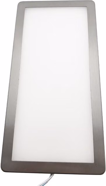Loops 4x Brushed Nickel Ultra-Slim Rectangle Under Cabinet Kitchen LED Light and Driver Kit with Natural White Diffused Light