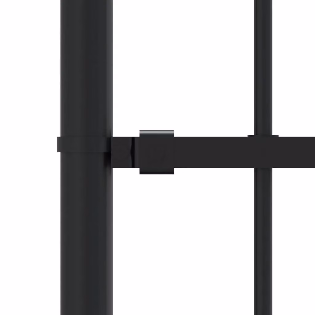 Berkfield Home Garden Fence with Spear Top in Black Powder-coated Steel, Height: 222 cm – 3