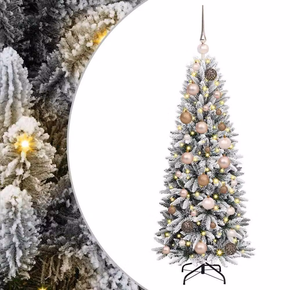 Berkfield Home Green Artificial Christmas Tree with 150 White LEDs, W/D/H: 53 x 53 x 120 cm – 3