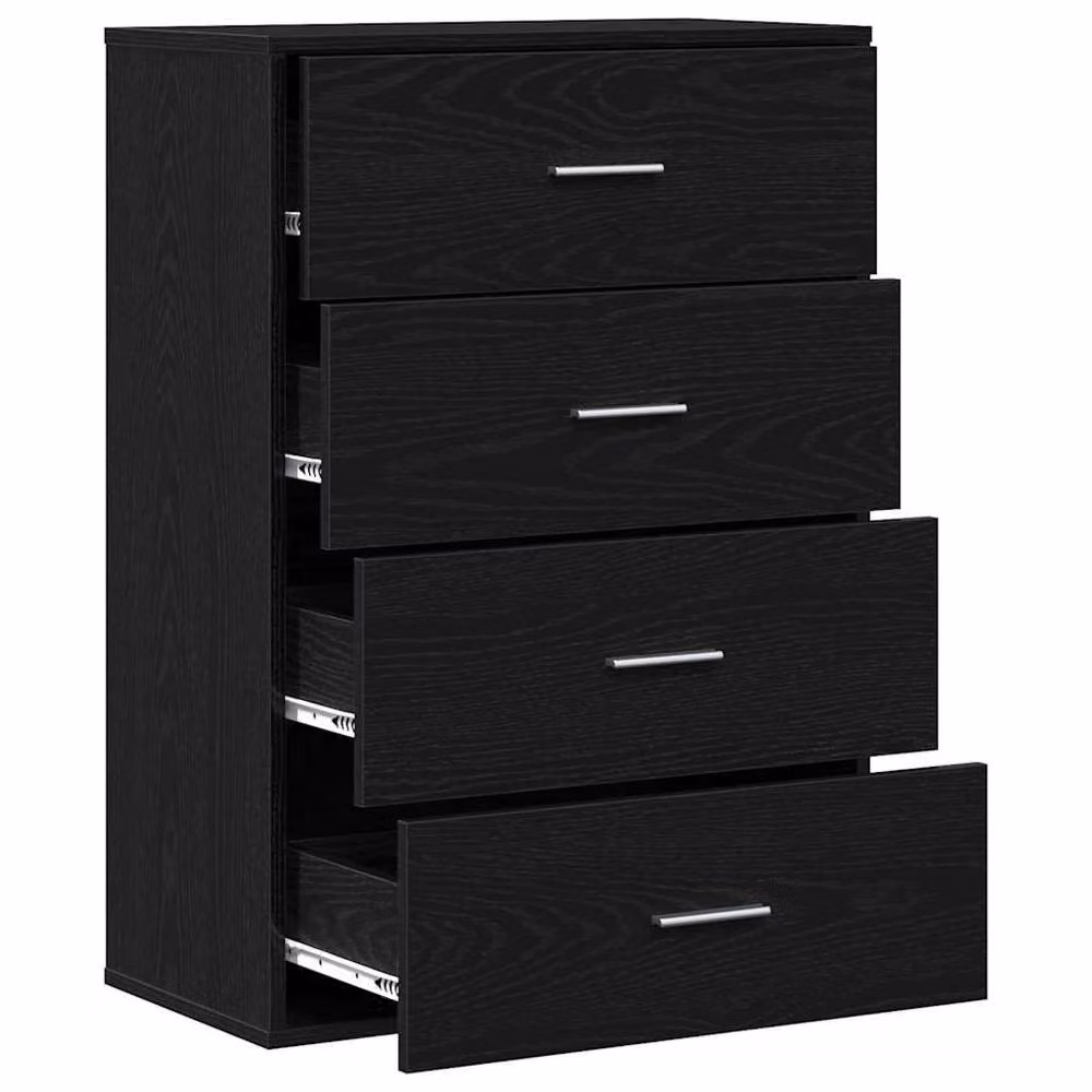 Berkfield Home Modern Sideboard with Drawer in Black Oak, W: 60 cm, D: 31 cm, H: 84 cm – 3
