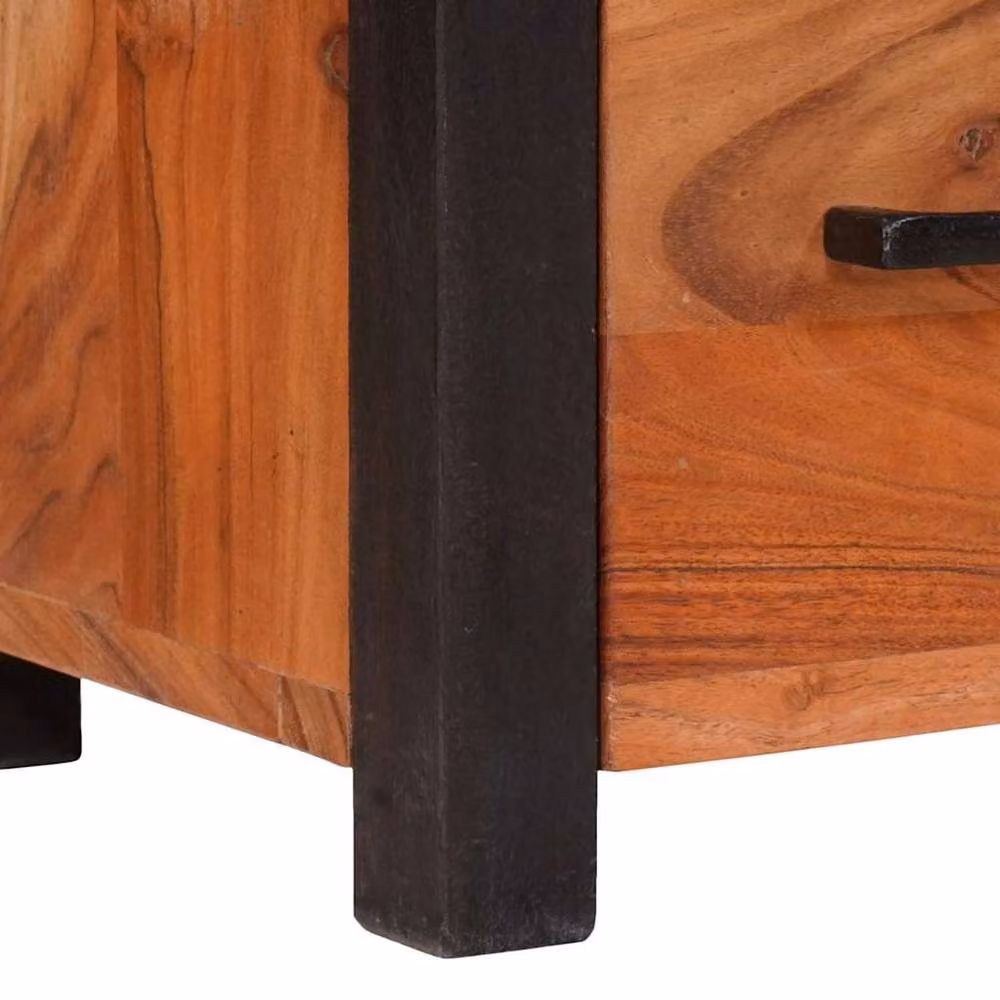Berkfield Home Rustic Brown Solid Acacia and Mango Wood Buffet Sideboard W/D/H: 55 x 30 x 75 cm – 3