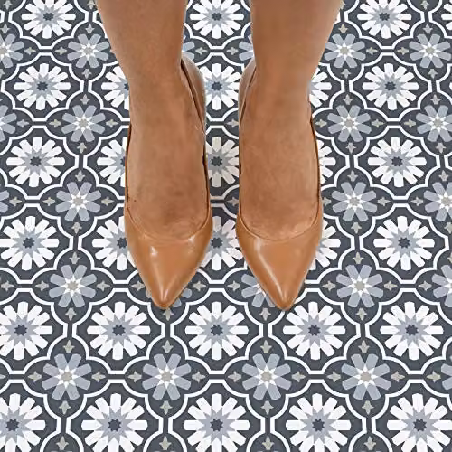FloorPops FP2944 Sevilla Self-Adhesive Peel and Stick Floor Tiles, Grey, W: 60.96 cm, L: 152.4 cm, T: 0.15 cm – 4