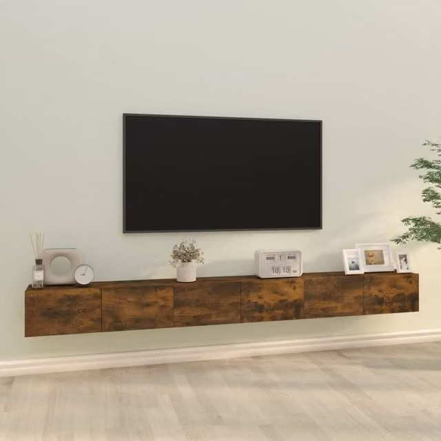 Berkfield Home 3 Piece Smoked Oak TV Cabinet Set in Brown – 1