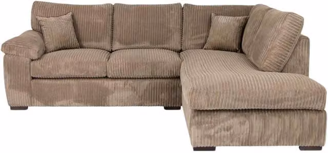 Bliss Furniture Jumbo Cord L Shape 4 Seater Right Hand Corner Sofa in Beige