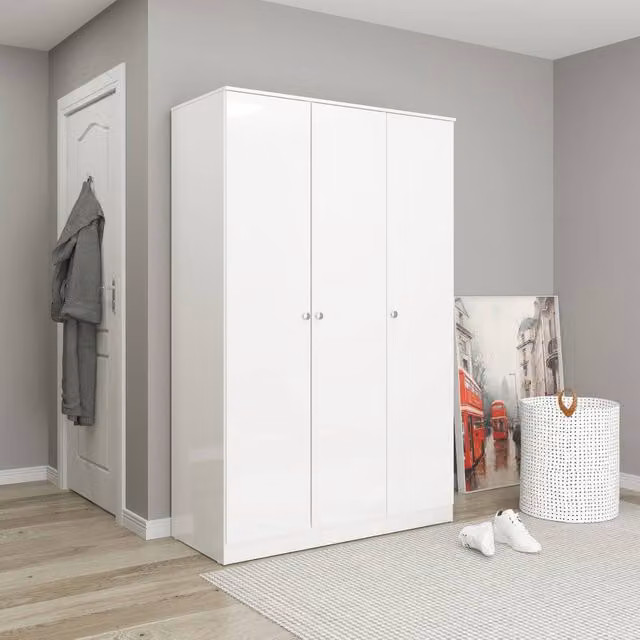 Seconique Denver 3 Door Wardrobe in White – 1