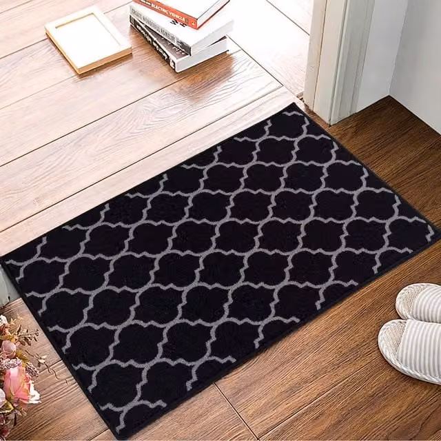 Smart Living Nonslip Trellis Gel Back Mat, Striped, Black and Grey, W: 80 cm, L: 300 cm