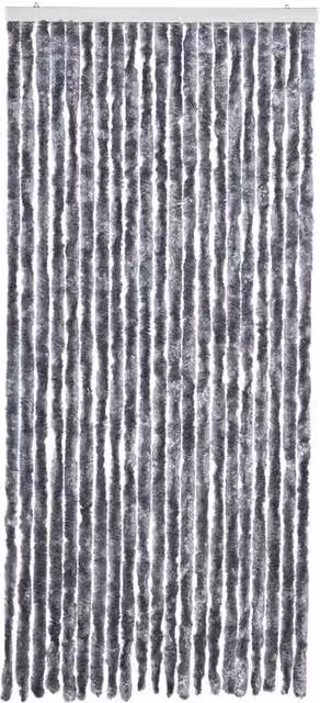 Berkfield Home Silver Chenille Insect Curtain, W: 90 cm, H: 200 cm – 1