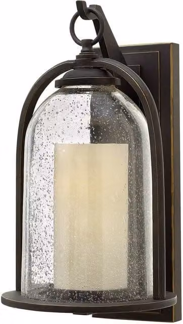 Netlighting Quincy Outdoor Medium Wall Lantern Light in Oil Rubbed Bronze and Brown, IP44, E27