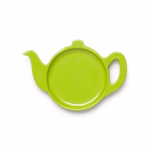 Zeal Teapot Shaped Melamine Tea Bag Tidy and Coaster in Green