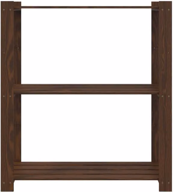 Berkfield Home Beautiful 3-Tier Solid Wood Pine Storage Rack, Brown, W: 80 cm, D: 38 cm, H: 90 cm – 1