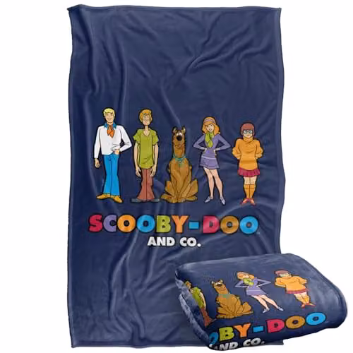 LOGOVISION Scooby Doo and Co Lineup Silky Touch Super Soft Fleece Throw Blanket, Multicolour, W: 91.44 cm x L: 147 cm – 1