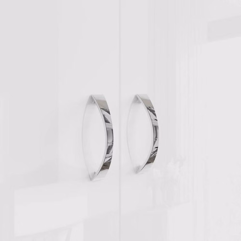 FLAVORA White Gloss 2 Door Modern Bedroom Wardrobe with Soft Close Hinged Doors – 2