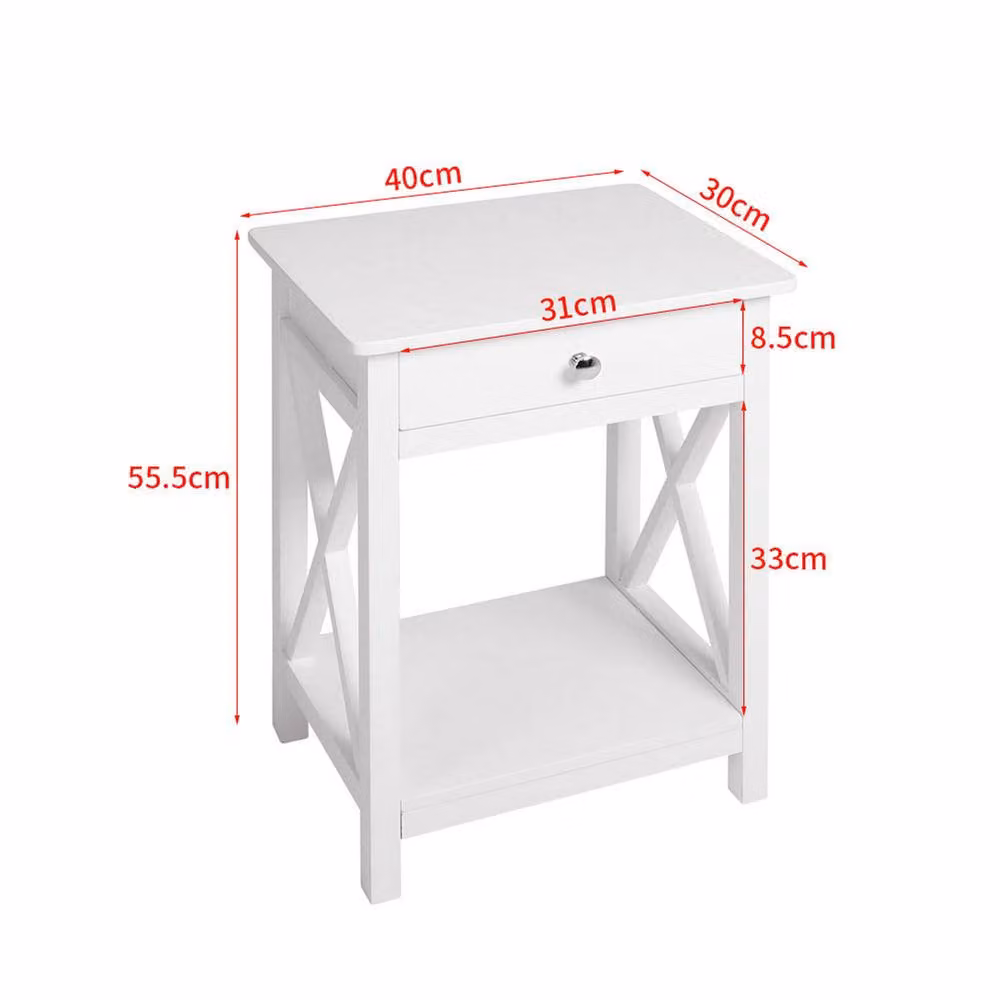 Garden Sanctuary White Wooden One Drawer Bedside Table – 2
