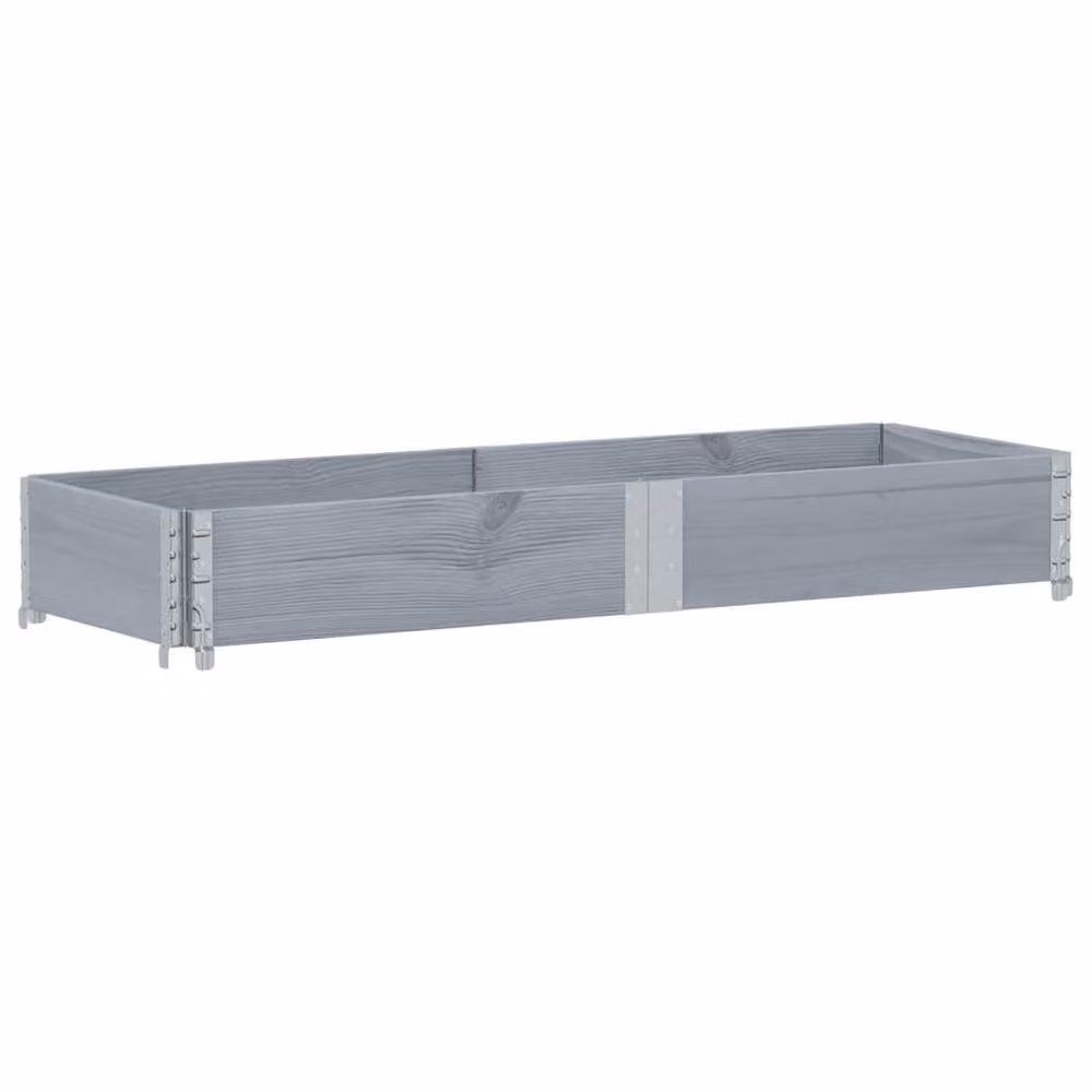 Berkfield Home Grey Wooden Raised Bed Planter with Galvanised Steel Liner W: 50 cm, D: 50 cm, H: 21.5 cm – 2