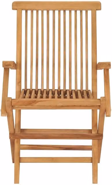 Berkfield Home Elegant Folding Garden Chairs, Set of 3, Solid Teak Wood, Tan – 1