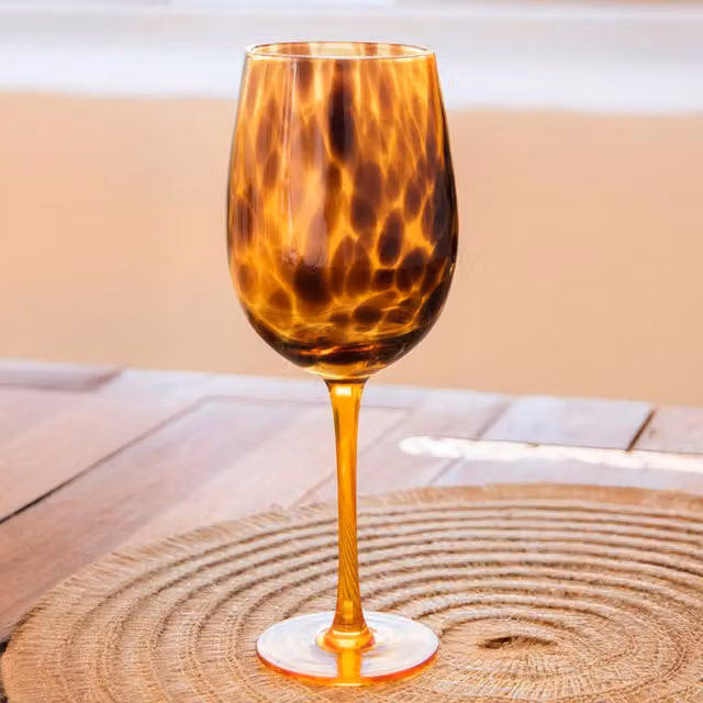 BarCraft Tortoiseshell Brown Glassware Gift Set, 550 ml