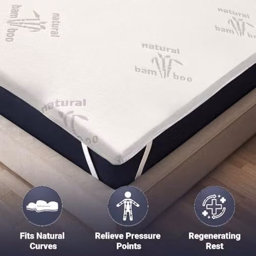 The White Stone Natural Latex Mattress Topper in White, 5 cm Thickness, 170 x 200 cm – 3