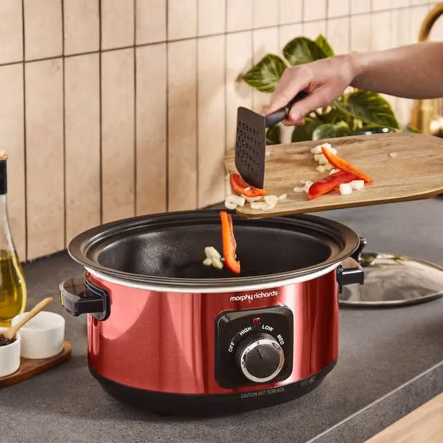 Morphy Richards Accents Sear and Stew Slow Cooker, 3.5L, Red