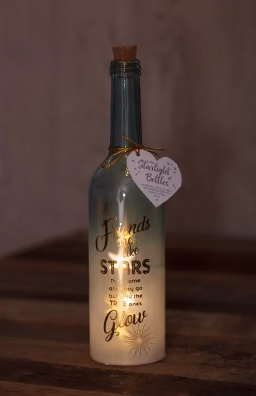 Boxer Gifts Friends Are Like Stars Light-Up LED Starlight Bottle in Blue and Gold, W/D/H: 7.37 x 7.37 x 29.72 cm – 2