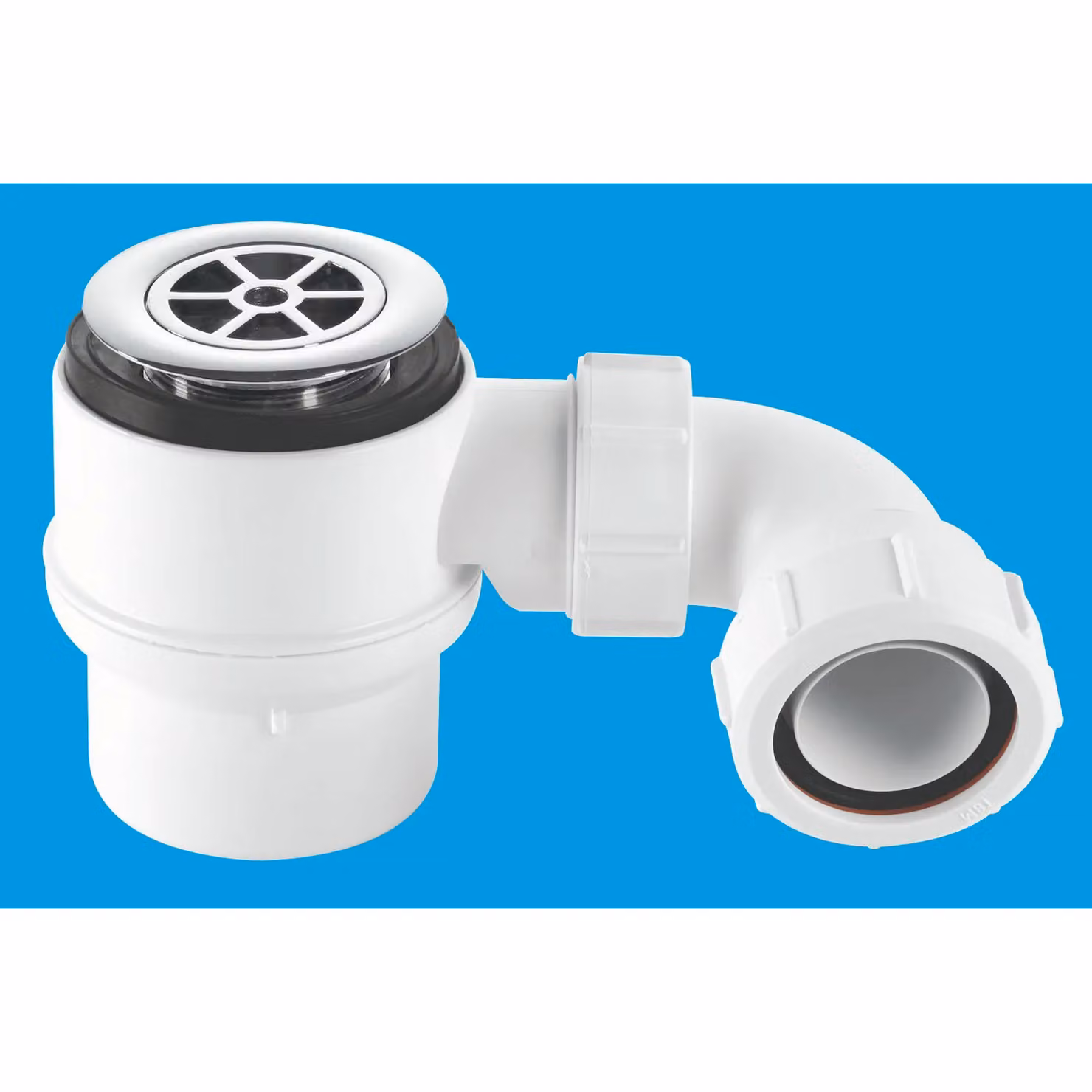 McAlpine STW4B-95 50mm Round Shower Trap with Universal Outlet in White and Silver – 2