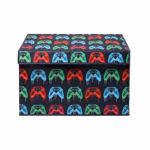 OHS Multicolour Foldable Fabric Storage Box with Lid and Handles – 1