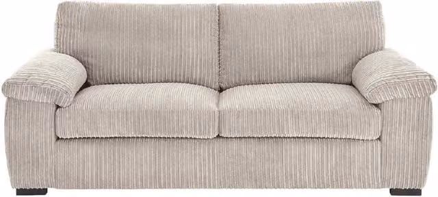 SOFASELECTION UK Amalfi 3 Seater Jumbo Cord Upholstered Sofa in Grey and Cream