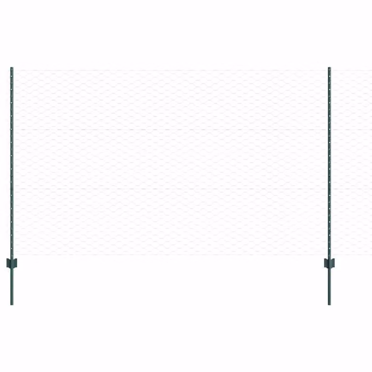 vidaXL Berkfield Home Green Steel U-Channel Fence Posts, 5 Pack, Height: 140 cm