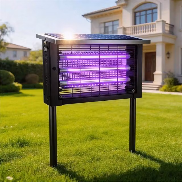 VOGREX Solar Cordless Bug Zapper and Insect Killer in Black