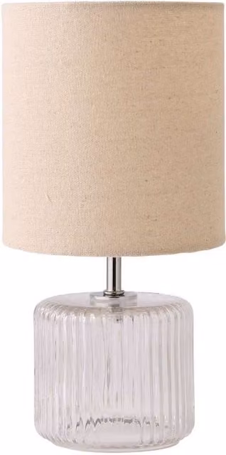 Betty Glass Table Lamp in Transparent, Grey and Beige with LED Bulb Included