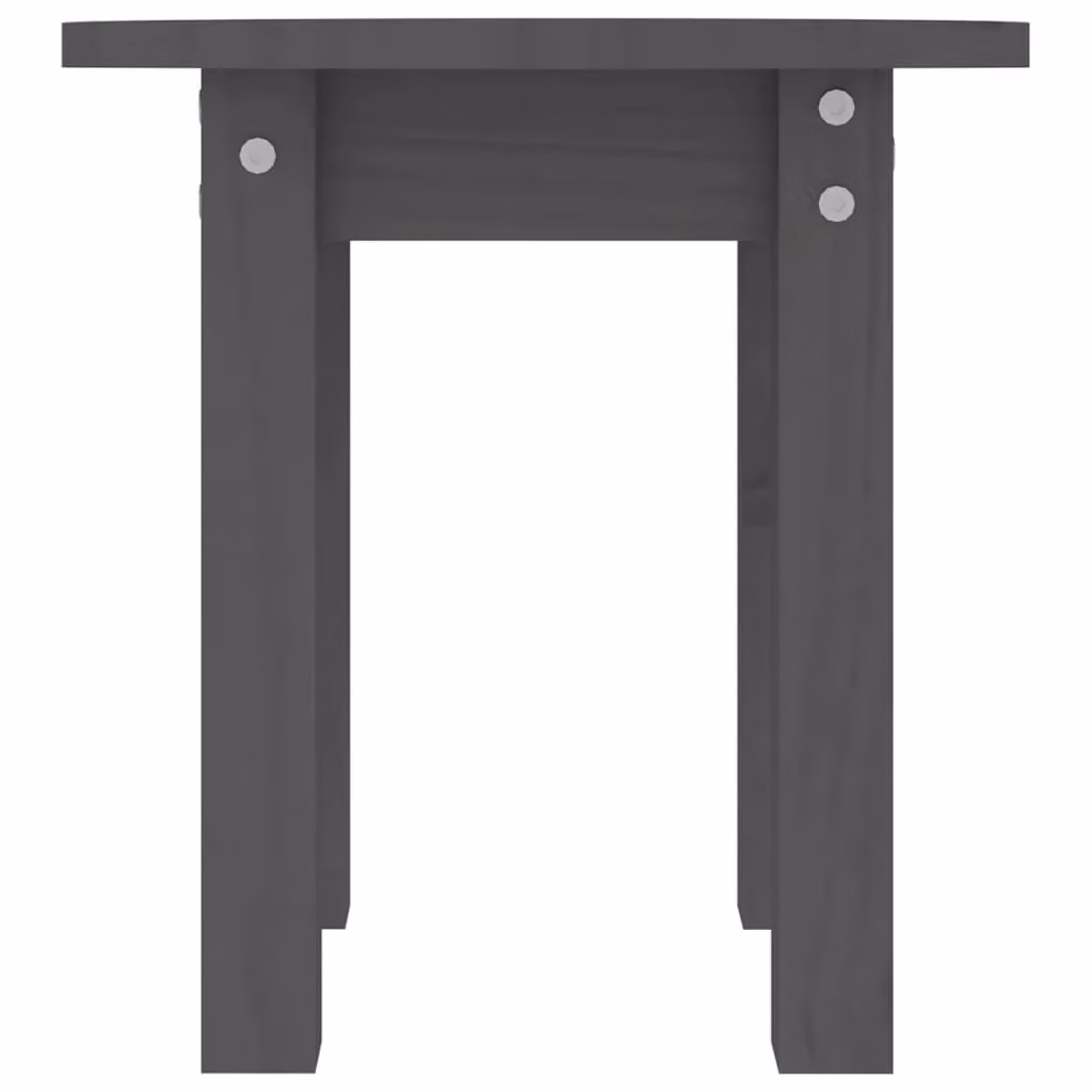 Berkfield Home Grey Solid Pine Wood Coffee Table, Diameter: 35 cm – 4