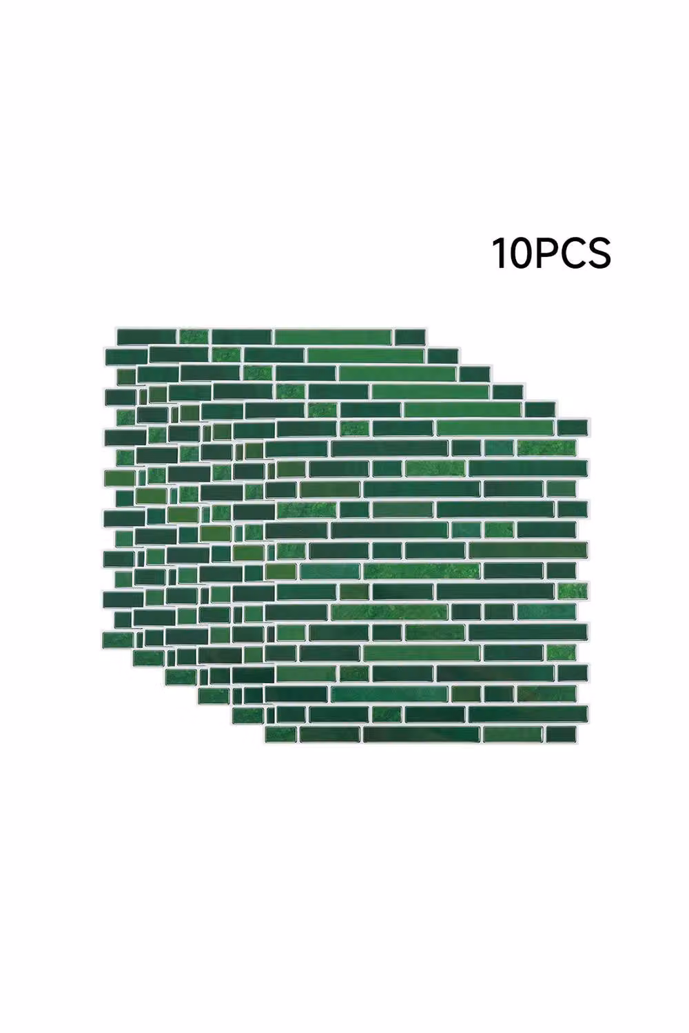 Living and Home 10Pcs Self-Adhesive Marble Effect Mosaic Splashback Wall Stickers in Green – 2