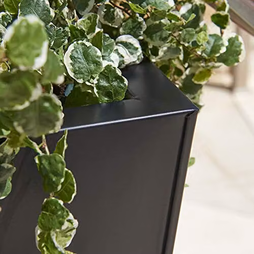 Primrose Black Flared Tapered Outdoor Planter Galvanised Steel Tub H: 90 cm, W: 40 cm – 3