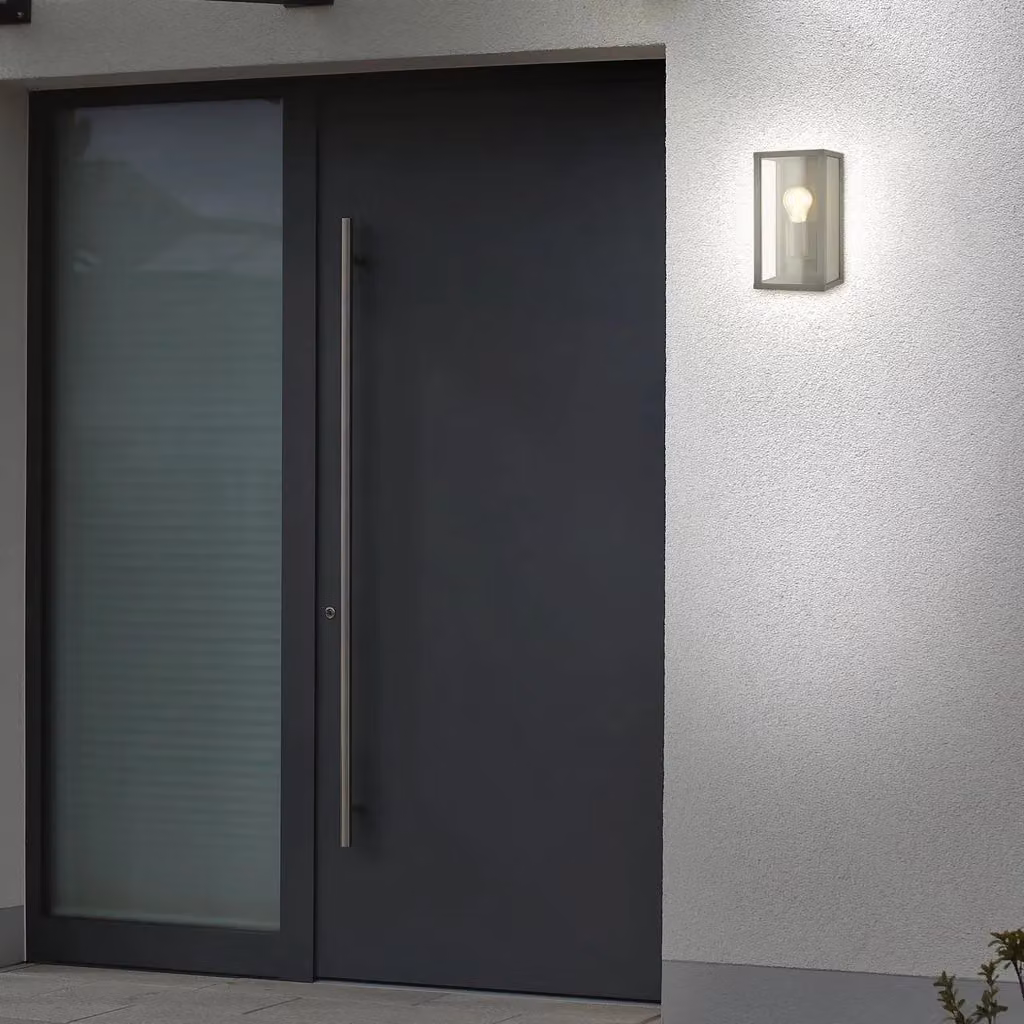 Briloner Black Outdoor Wall Light with Glass Pane, IP44 Water-Resistant, E27 Max 12W, W/D/H: 26 x 14 x 13.5 cm – 3