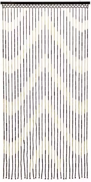 JVL Bamboo Beaded Door Curtain with Up Arrow Design in Brown, W 90 cm x H 180 cm