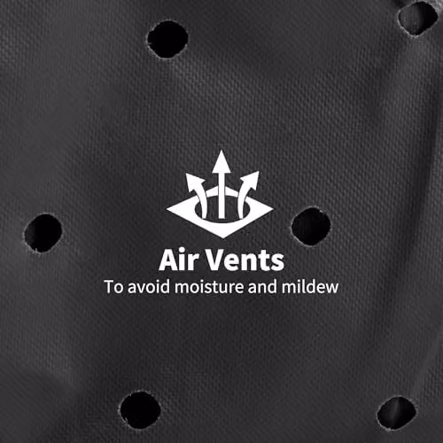 Outsunny Waterproof Round Garden Furniture Cover in Black, Diameter: 193 cm, Height: 80 cm – 6