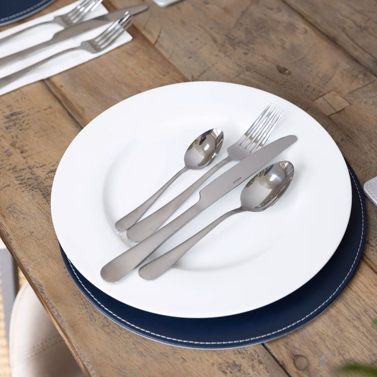 Mikasa 16-Piece Brushed Silver Stainless Steel Cutlery Set for 4 Adults – 6