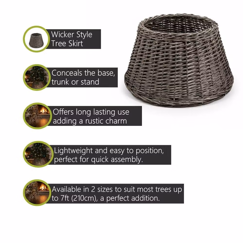 Pegdev Brown Wicker Christmas Tree Skirt Rattan Base Cover – 2