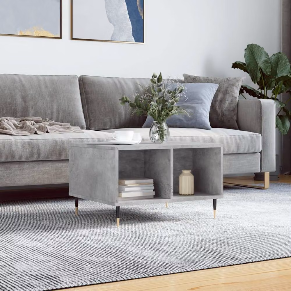 Berkfield Home Modern Grey Concrete Effect Coffee Table, W: 60 cm, D: 50 cm, H: 36.5 cm – 2