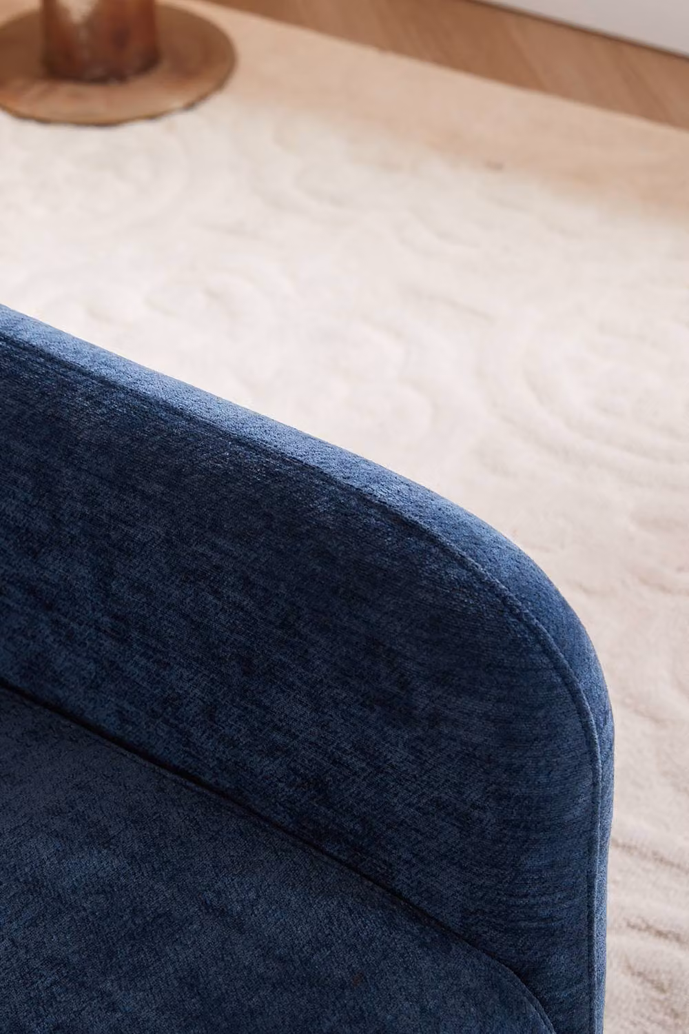 Living and Home Modern Blue Chenille Accent Chair with Armrests and Lumbar Pillow – 4