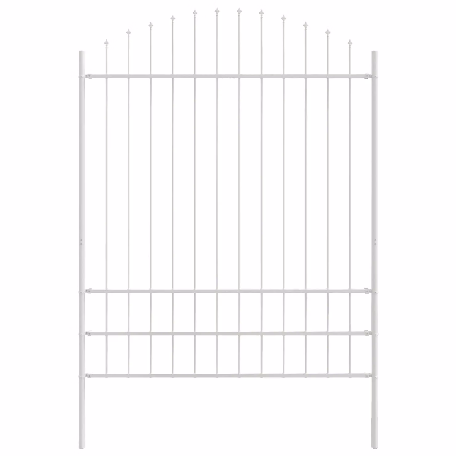 Berkfield Home White Metal Expandable Spike Arch Fence Panel – 2
