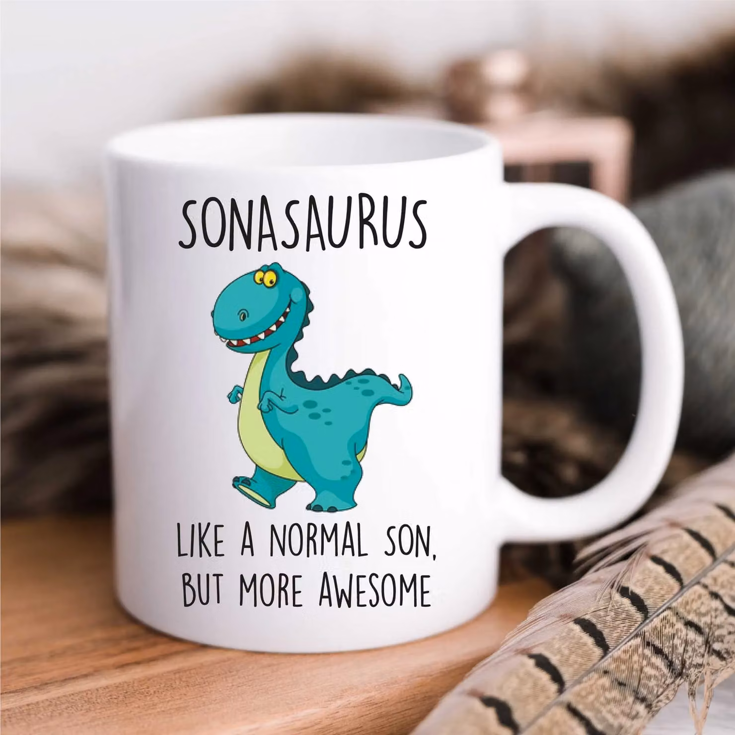 60 Second Makeover Limited Sonasaurus Ceramic Mug in White – 2