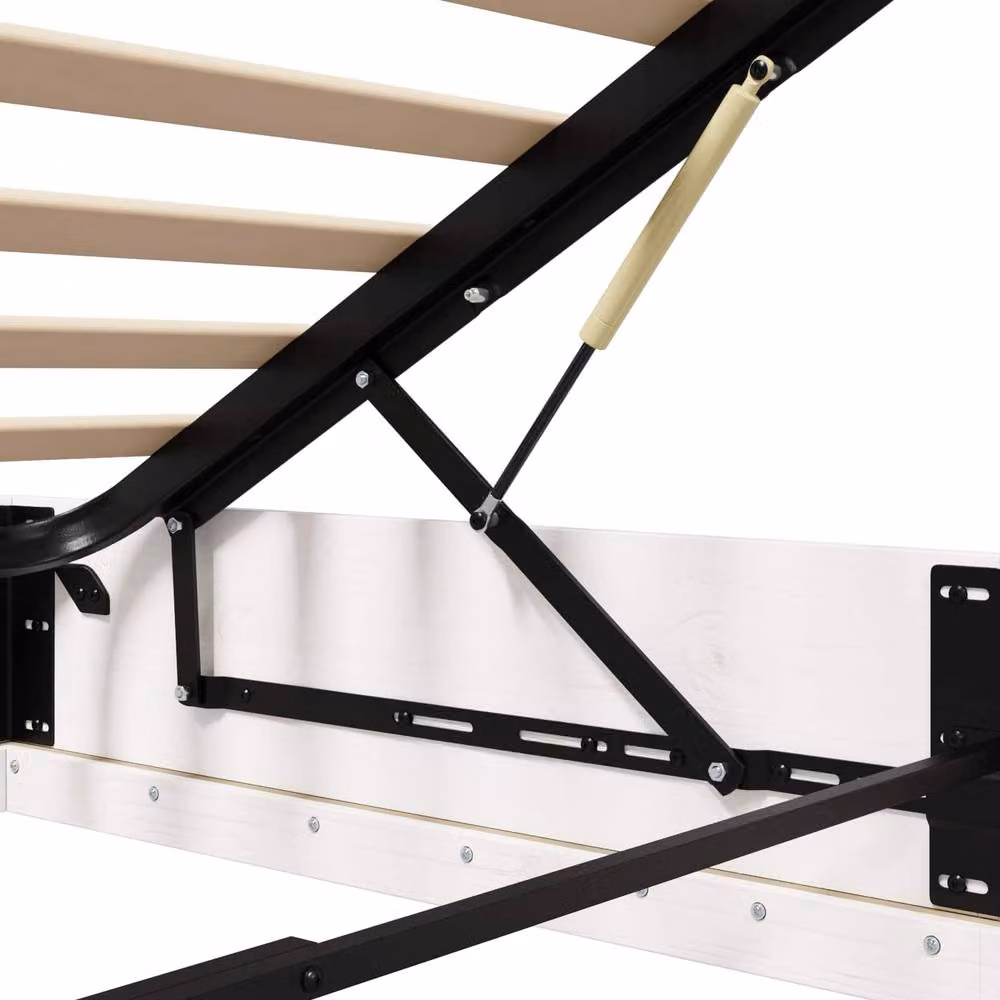 Berkfield Home White Ottoman Bed Frame with Storage, W/D/H: 140 x 200 cm – 3