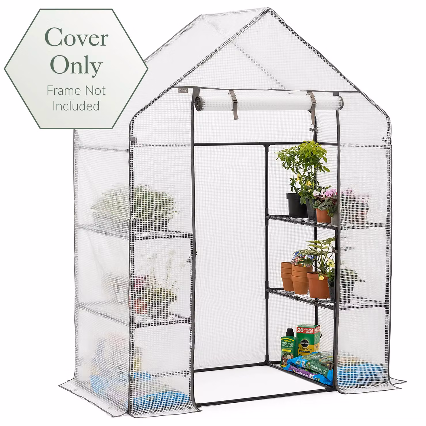 Christow Clear Replacement Cover for Walk In Greenhouse Grow House Protector, PVC Material, W/D/H: 195 x 143 x 73 cm – 2